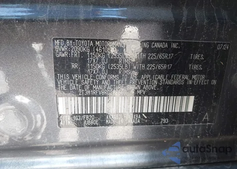 2024 Toyota Rav4 Le z USA, uszkodzony, nr VIN 2T3H1RFV8RC288660